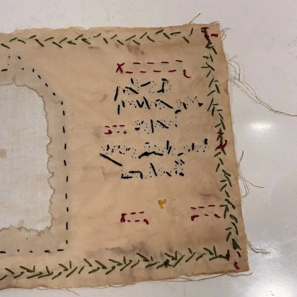 Primitive Folk Art Handmade Fabric Sampler As For Me And My House Serve The Lord